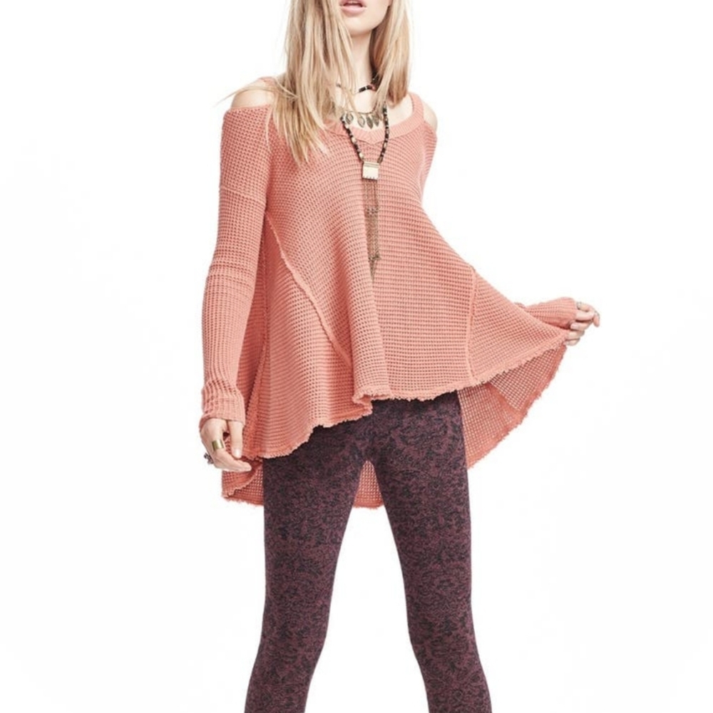 Free People XS Moonshine V Cold Shoulder Sweater